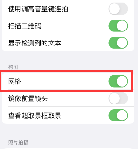 巴中苹果手机维修网点分享iPhone如何开启九宫格构图功能